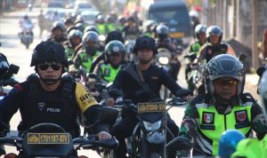 Jelang Pelantikan Presiden dan Wakil Presiden, Gabungan TNI-POLRI Gelar patroli skala besar di Wilayah Bone