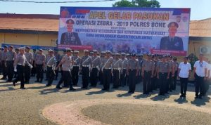 Kapolres Bone Pimpin Apel Gelar Pasukan Operasi Zebra 2019