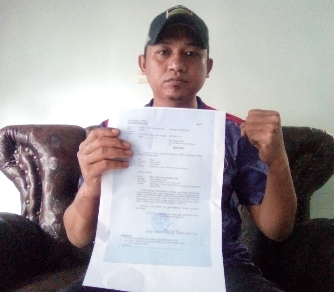 Soroti Kasus Dugaan Korupsi Ternak Kambing, Yudha Jaya dapat Panggilan Dari Bidang Pengawasan Kejati Sulsel