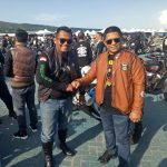 Keterangan gambar : Jaket coklat Ketua Beneli Chapter Kendari ( Amril Sabara)
