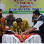 Rembuk Stunting, Bupati Bone Lakukan Penandatanganan Komitmen Percepatan Penurunan Stunting 2021