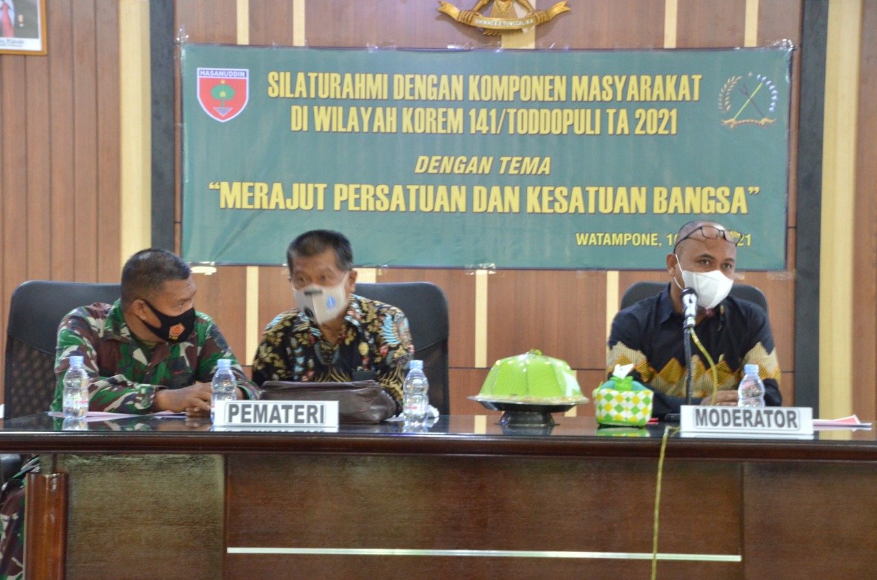 Silaturahmi dengan Komponen Masyarakat, Korem 141 angkat Tema Merajut Persatuan dan Kesatuan Bangsa