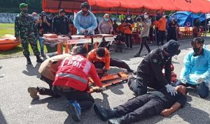 240672192_1899843950188858_744640900767663105_n Launching gerakan bersama Desa Tangguh, BPBD Kolut Gelar peralatan dan simulasi pertolongan pertama gawat darurat