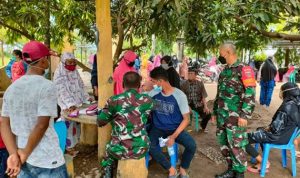 Lakukan Vaksinasi Dua Lokasi, Tim Alfa Dan Tim Bravo Kodim Takalar Bagi Tugas