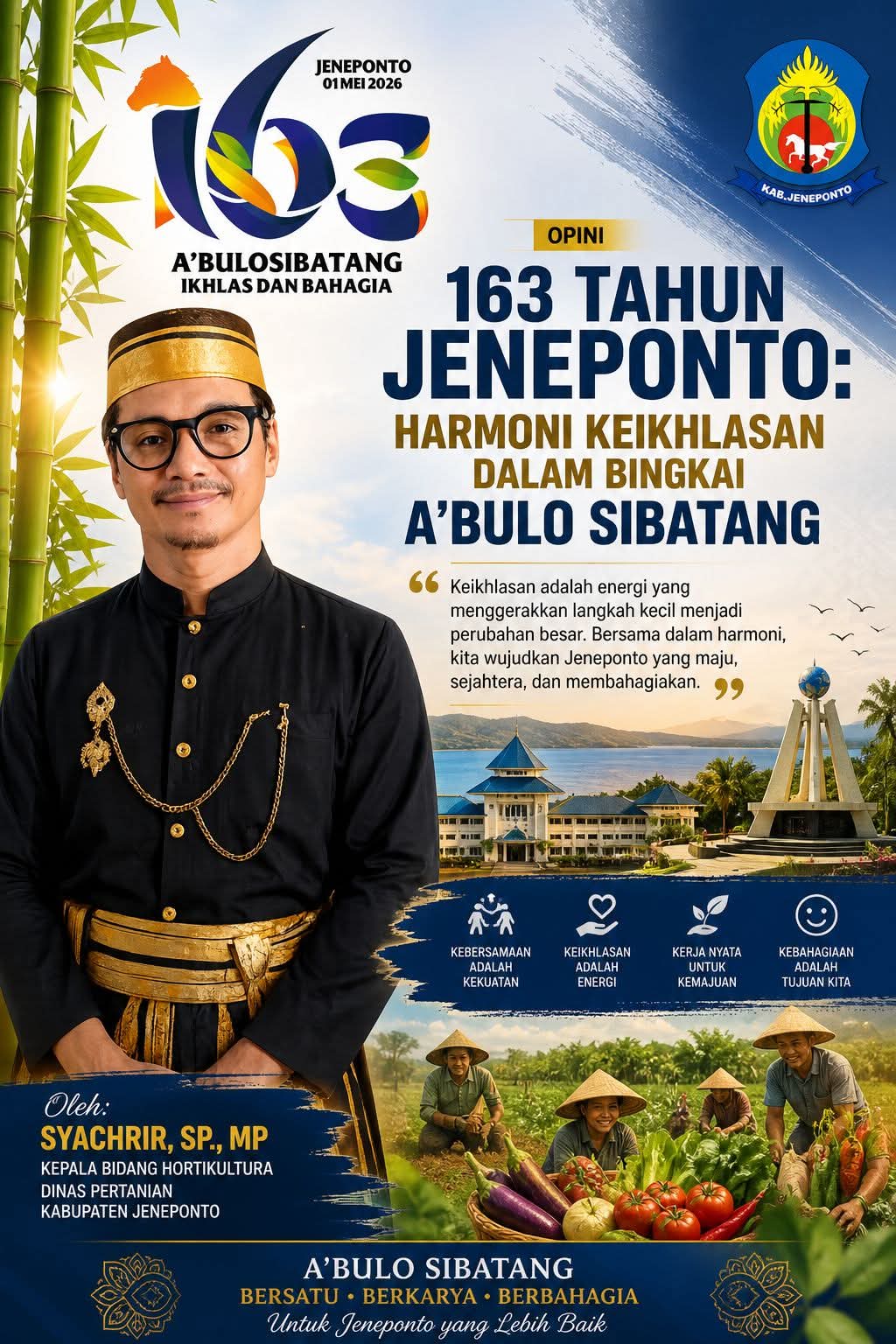 163 Tahun Jeneponto: Harmoni Keikhlasan dalam Bingkai A’Bulo Sibatang