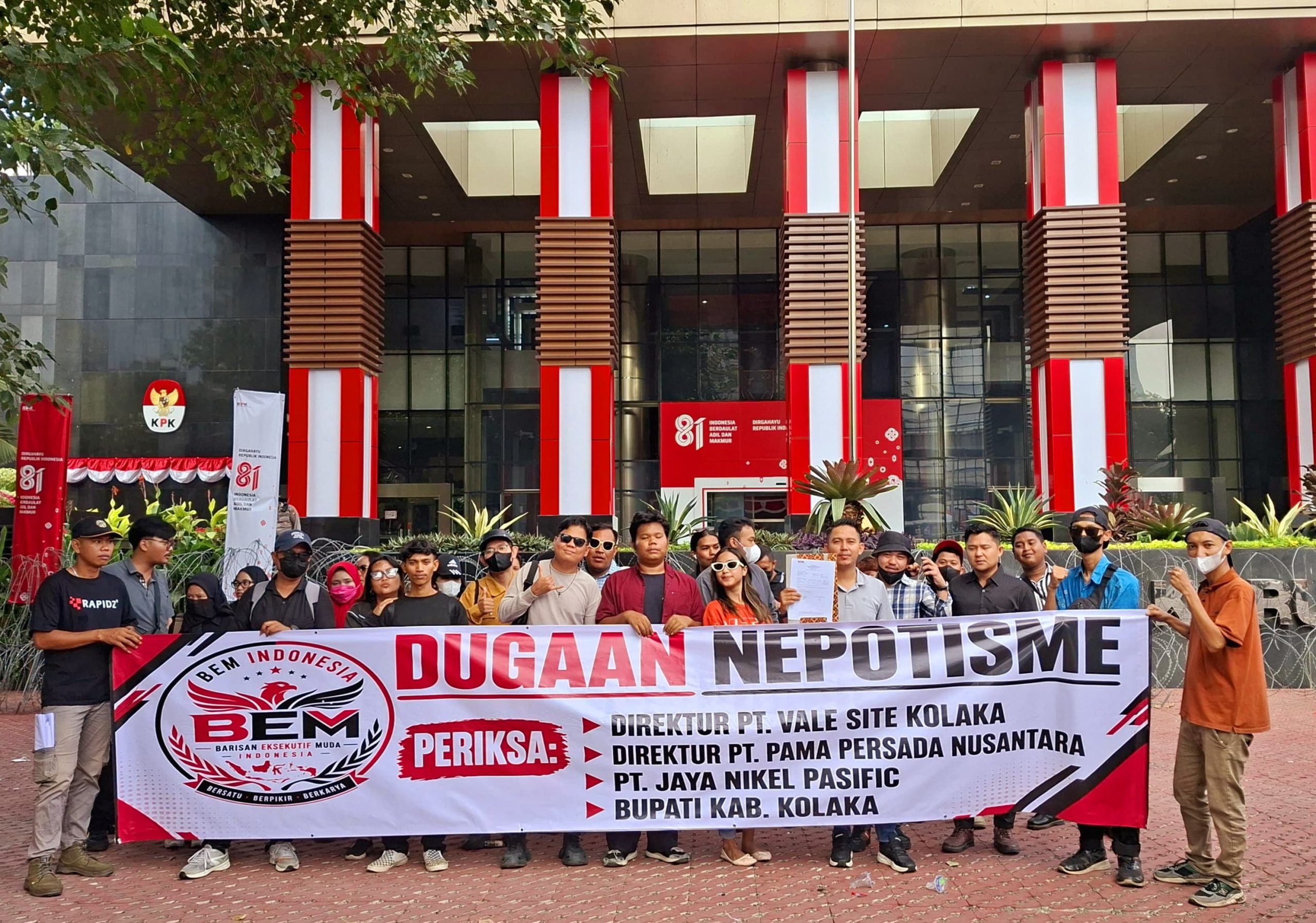 Aksi di Depan KPK, BEM Indonesia Desak Usut Dugaan Tata Kelola Tambang PT Vale di Pomalaa